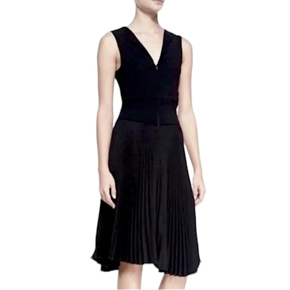 A.L.C. SLEEVELESS DRESS ETTA BLACK PLEATED - Picture 1 of 13